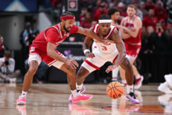 Tayton Conerway tries to take the ball from Ryan Conwell.