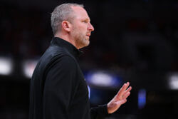 Darian DeVries on the sidelines of the Louisville game.