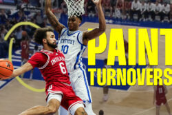 Tayton Conerway drives the basketball.