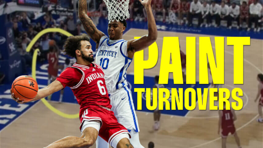 Tayton Conerway drives the basketball.