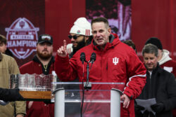 Curt Cignetti at IU football's national championship celebration.