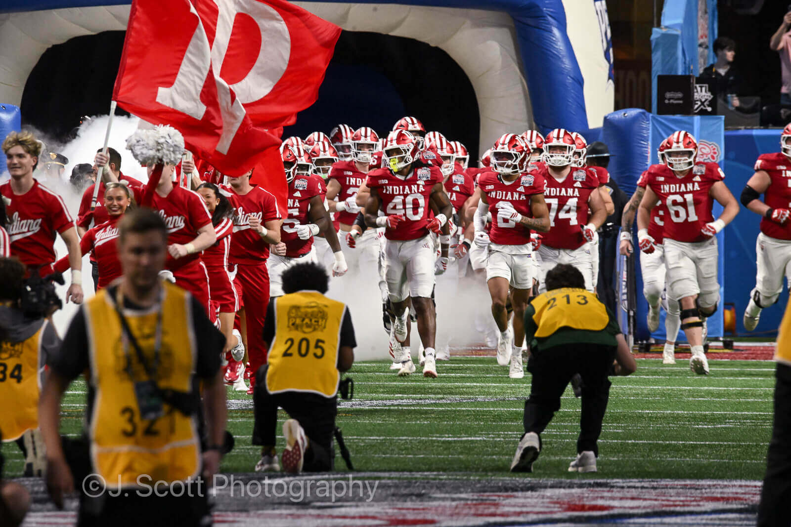 ATLANTA – Check out 81 photos by Jamie Owens from Indiana's 56-22 win against Oregon in the CFP semifinal at the Chick-fil-A Peach Bowl at Mercedes-Benz Stadium.