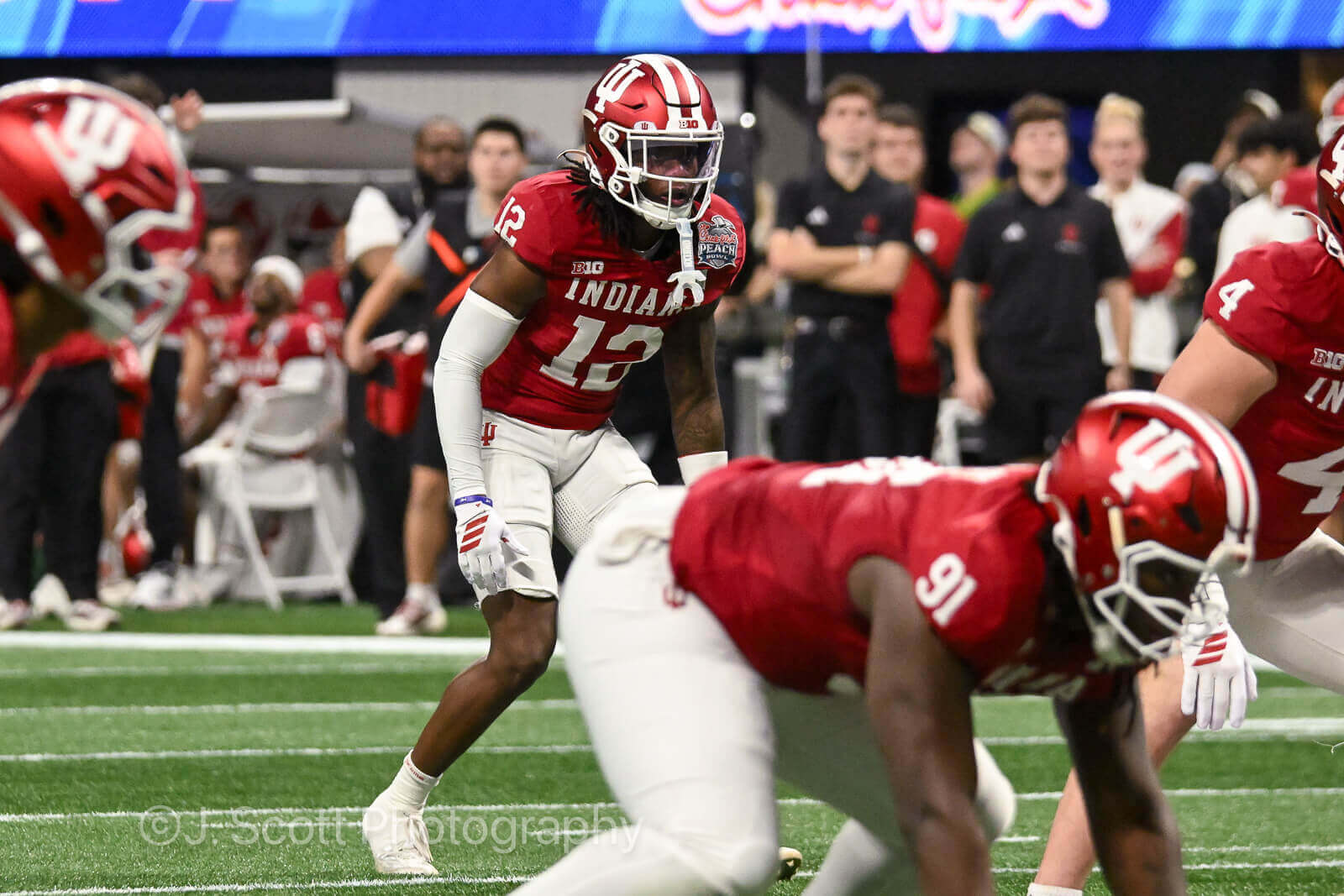 ATLANTA – Check out 81 photos by Jamie Owens from Indiana's 56-22 win against Oregon in the CFP semifinal at the Chick-fil-A Peach Bowl at Mercedes-Benz Stadium.