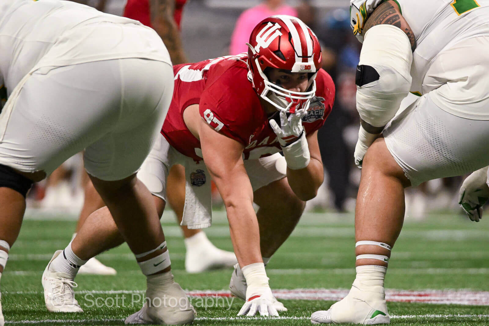 ATLANTA – Check out 81 photos by Jamie Owens from Indiana's 56-22 win against Oregon in the CFP semifinal at the Chick-fil-A Peach Bowl at Mercedes-Benz Stadium.