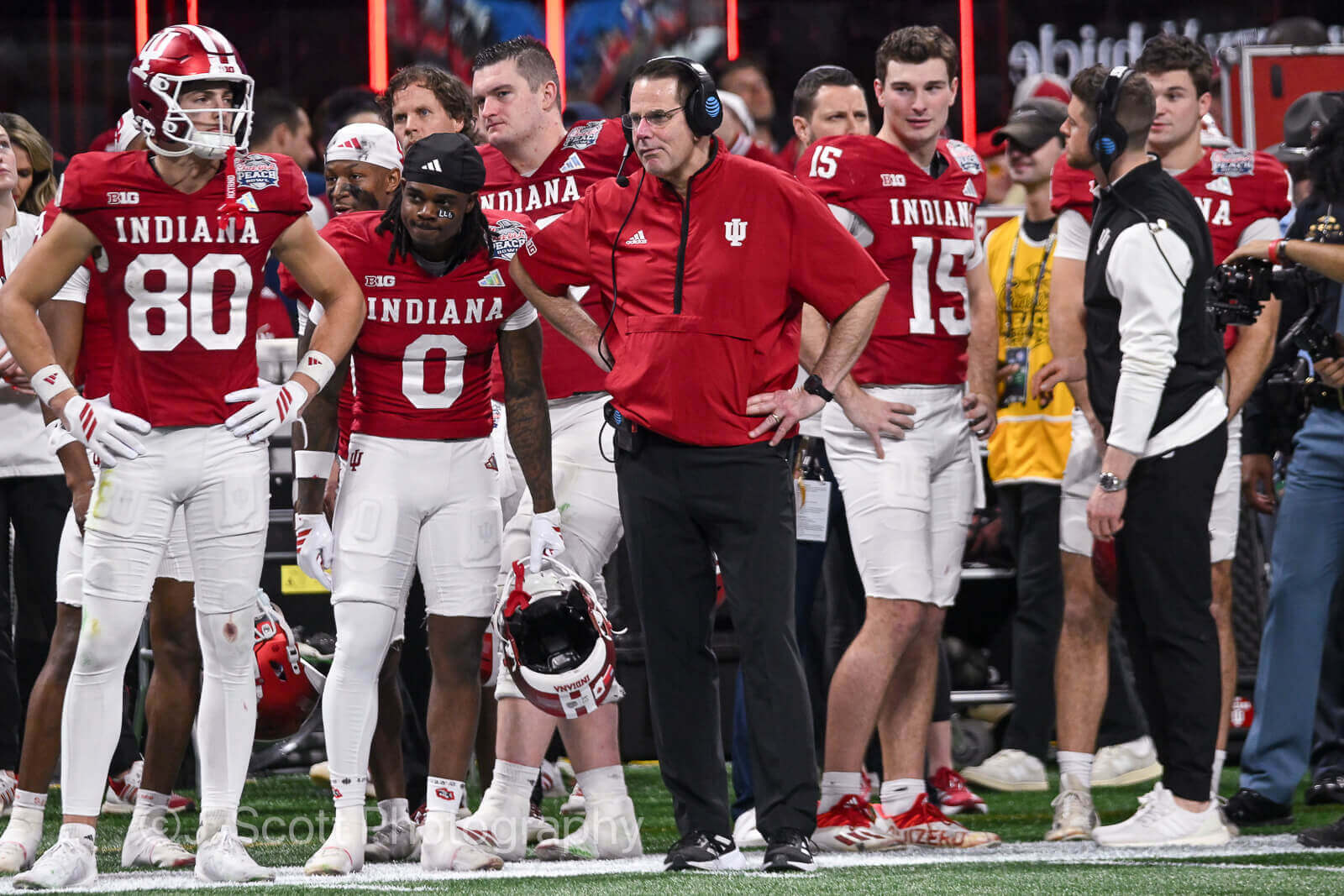ATLANTA – Check out 81 photos by Jamie Owens from Indiana's 56-22 win against Oregon in the CFP semifinal at the Chick-fil-A Peach Bowl at Mercedes-Benz Stadium.