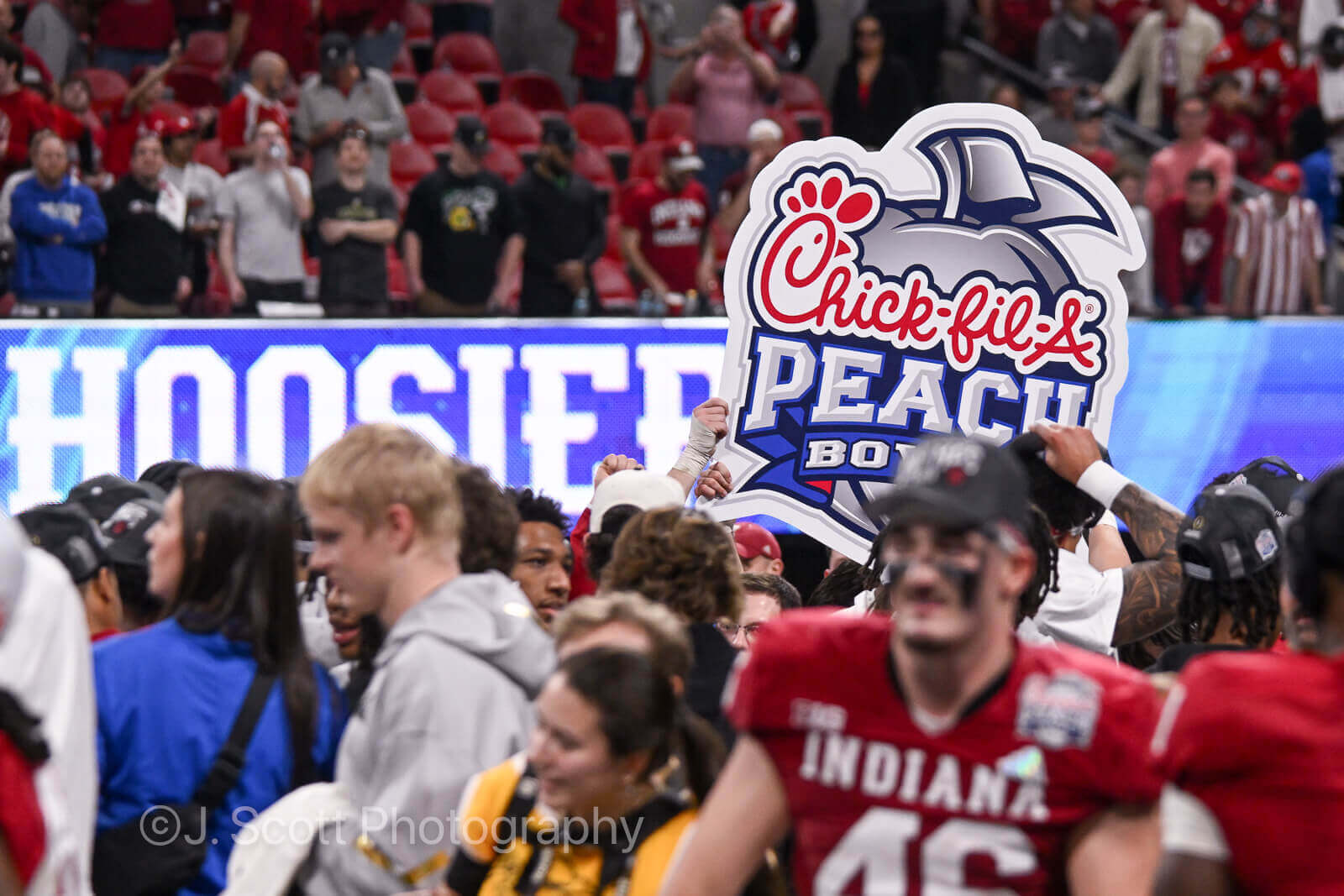 ATLANTA – Check out 81 photos by Jamie Owens from Indiana's 56-22 win against Oregon in the CFP semifinal at the Chick-fil-A Peach Bowl at Mercedes-Benz Stadium.