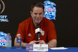 Curt Cignetti addresses the media after Oregon win.