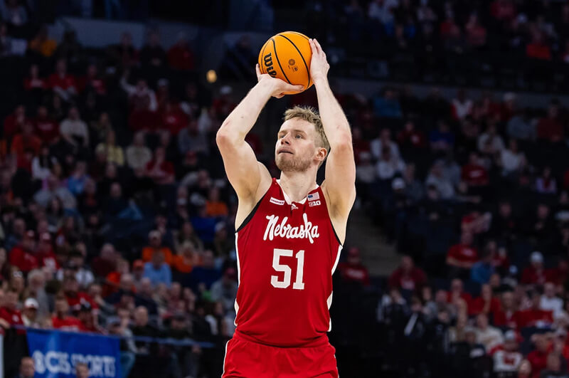 Nebraska's Rienk Mast takes a shot.