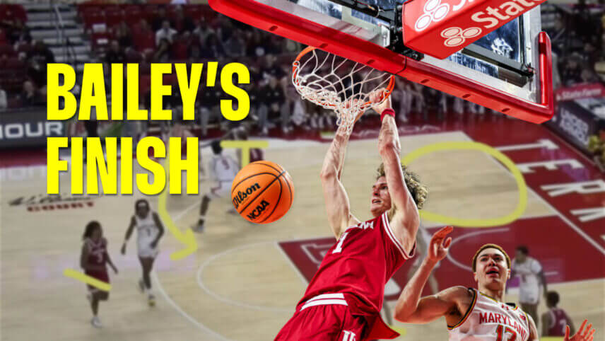 Reed Bailey dunks a basketball.