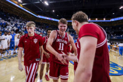 Trent Sisley after IU's win at UCLA.