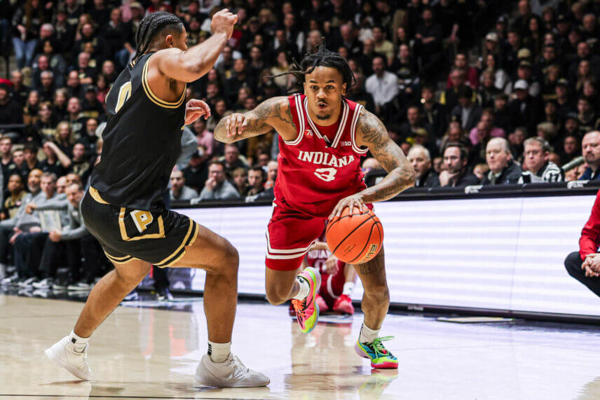 Lamar Wilkerson handles the ball at Purdue.