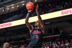 Lamar Wilkerson attempts a shot at USC.