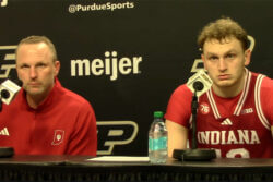 Darian DeVries, Tucker DeVries after Purdue loss.