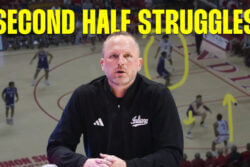 Darian DeVries looks at the court.