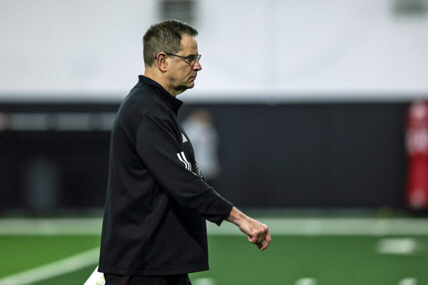 Curt Cignetti at IU spring football practice.