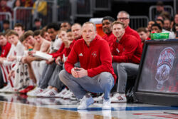 Darian DeVries on the sidelines.