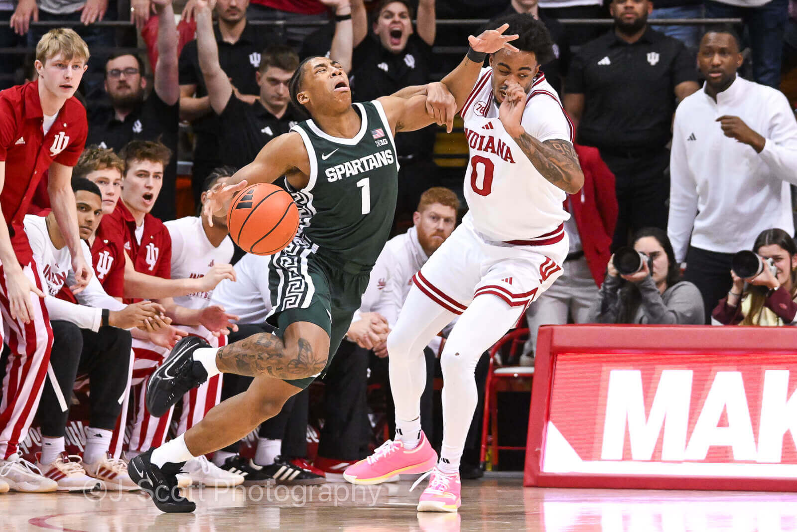 Photos from IU basketball’s 77-64 loss to Michigan State at Simon Skjodt Assembly Hall.