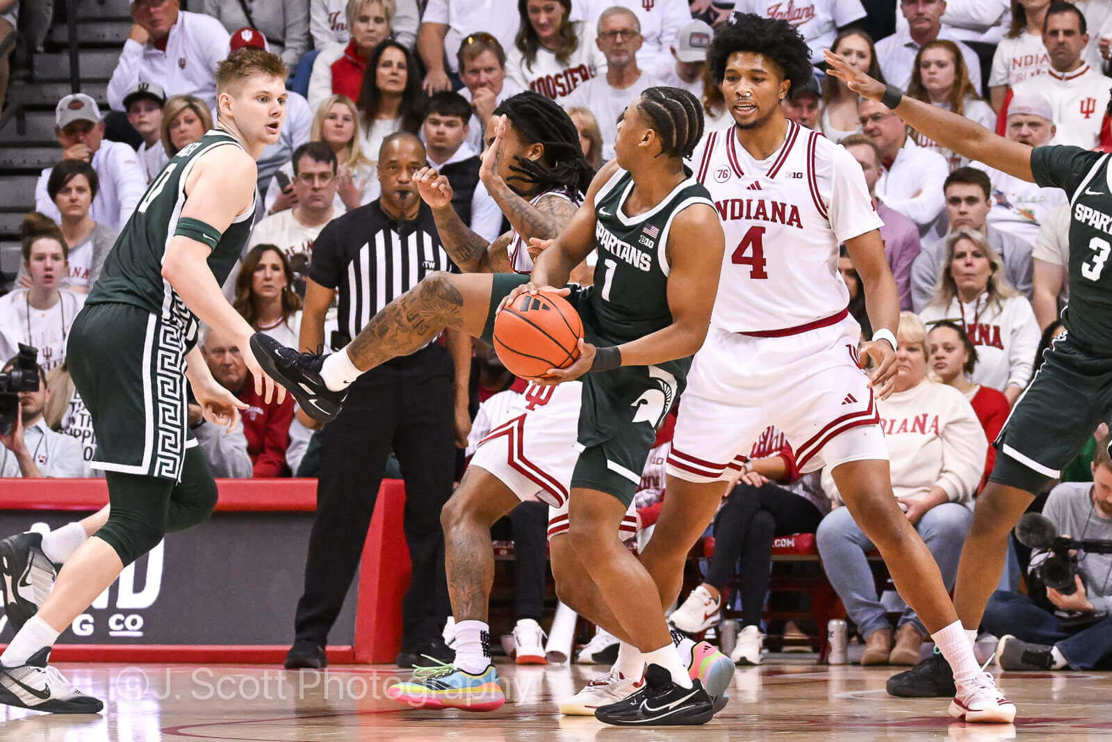 Photos from IU basketball’s 77-64 loss to Michigan State at Simon Skjodt Assembly Hall.