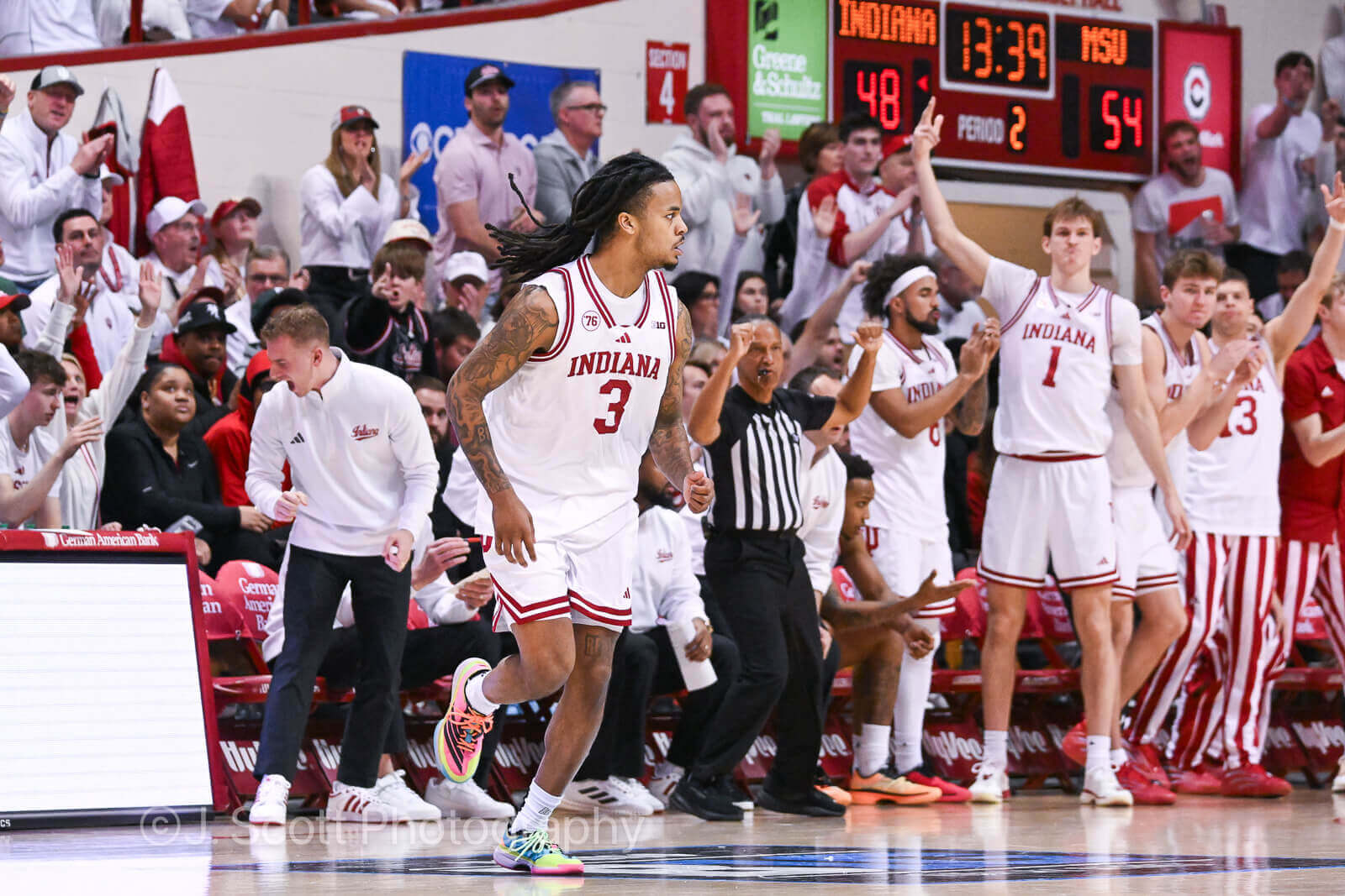 Photos from IU basketball’s 77-64 loss to Michigan State at Simon Skjodt Assembly Hall.