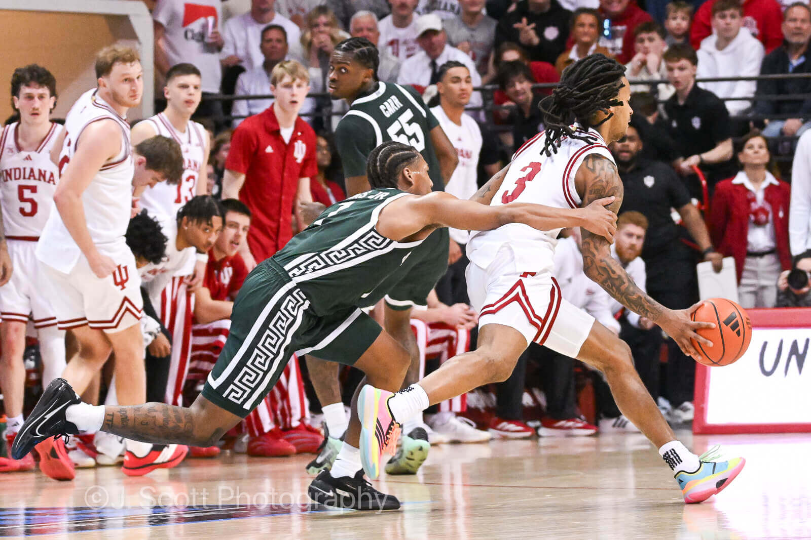 Photos from IU basketball’s 77-64 loss to Michigan State at Simon Skjodt Assembly Hall.