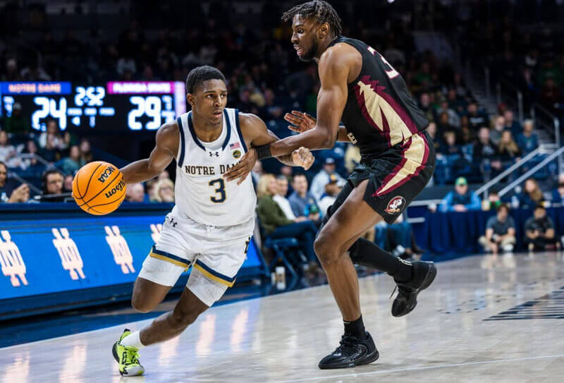 Markus Burton handles the ball.