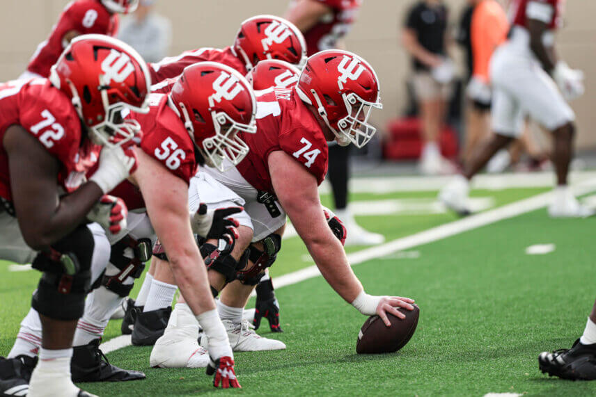 The IU football offensive line.
