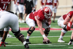 IU football offensive lineman Drew Evans.