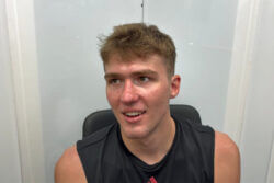 Trent Sisley talks to the media on June 25, 2026.