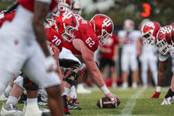 IU offensive lineman Drew Evans.