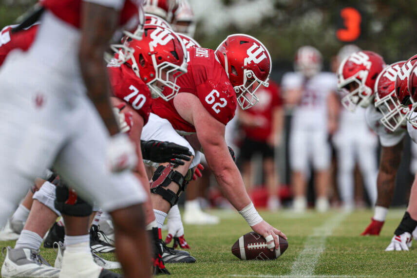 IU offensive lineman Drew Evans.