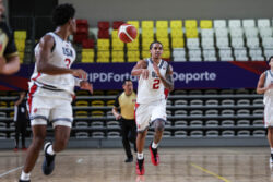 Bryce Lindsay makes a pass in the FISU America Games in Lima, Peru.
