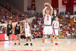 Photos from IU's exhibition win at Assembly Hall.