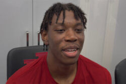 Aiden Sherrell addresses the media.