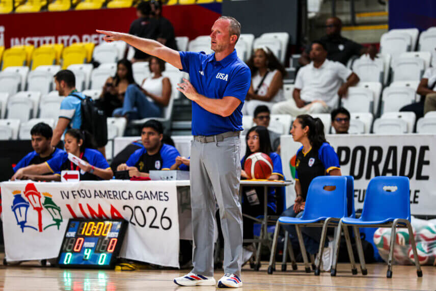 Darian DeVries at the FISU America Games in Lima, Peru.