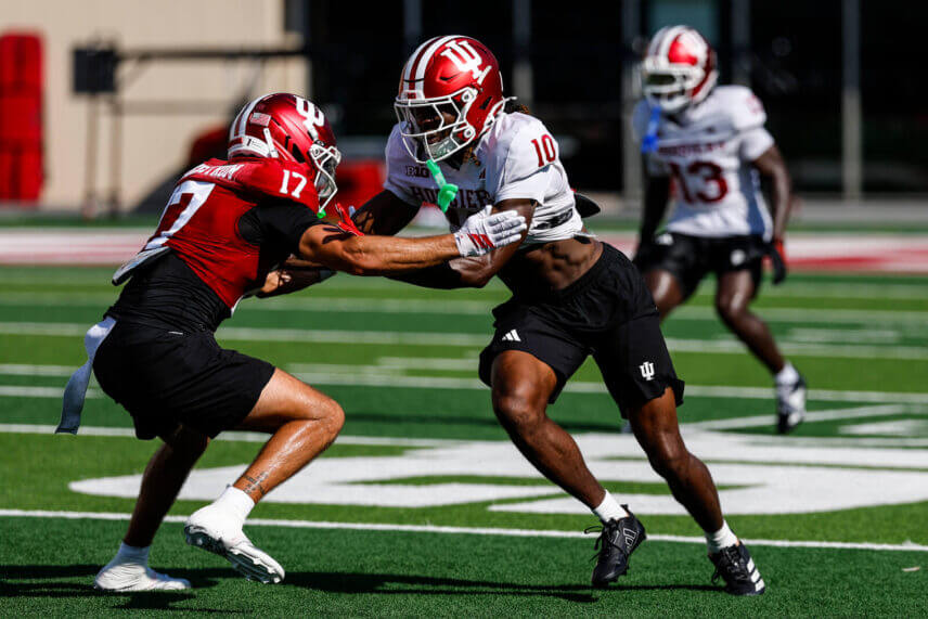 Ryland Gandy at IU football fall camp.