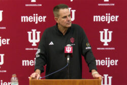 Curt Cignetti addresses the media following the first day of fall camp for IU football.