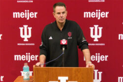 Curt Cignetti addresses the media on Monday, August 10, 2026.