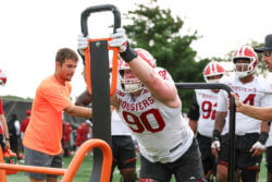 IU football defensive lineman Joe Hjelle.