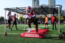 Khobie Martin at IU football fall camp.