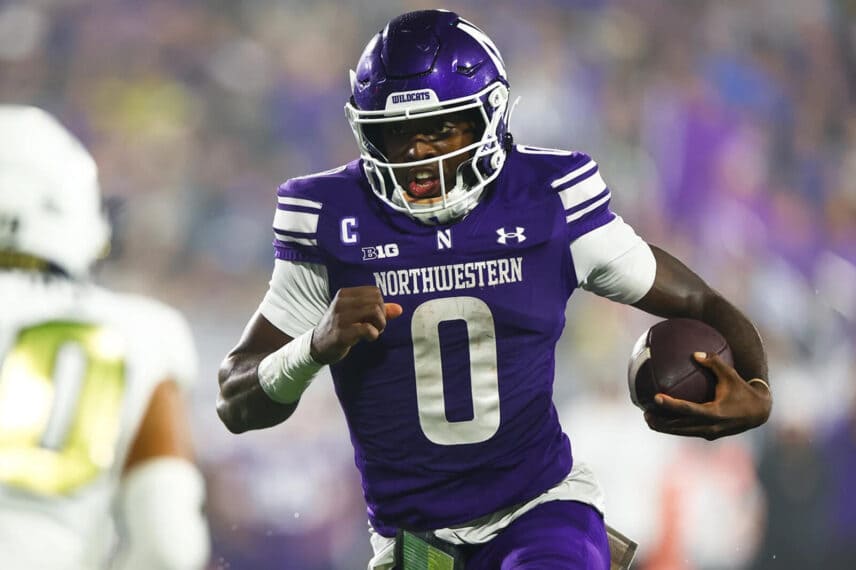 Northwestern football quarterback Aidan Chiles.