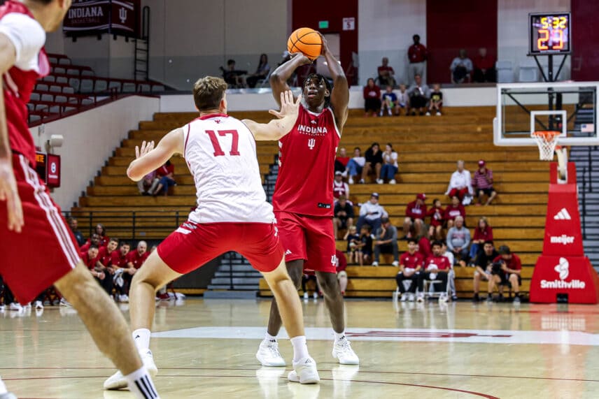 Aiden Sherrell at IU basketball's open scrimmage.