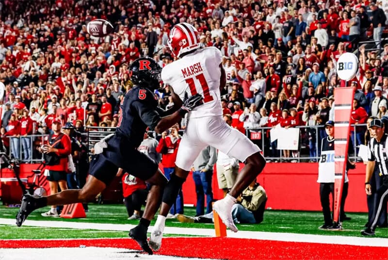 IU football's Nick Marsh at Rutgers.