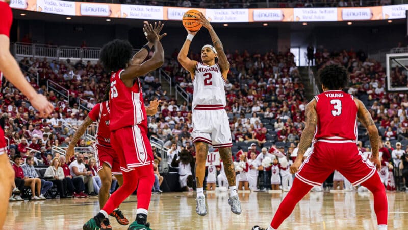 Bryce Lindsay attempts a shot against Western Kentucky.