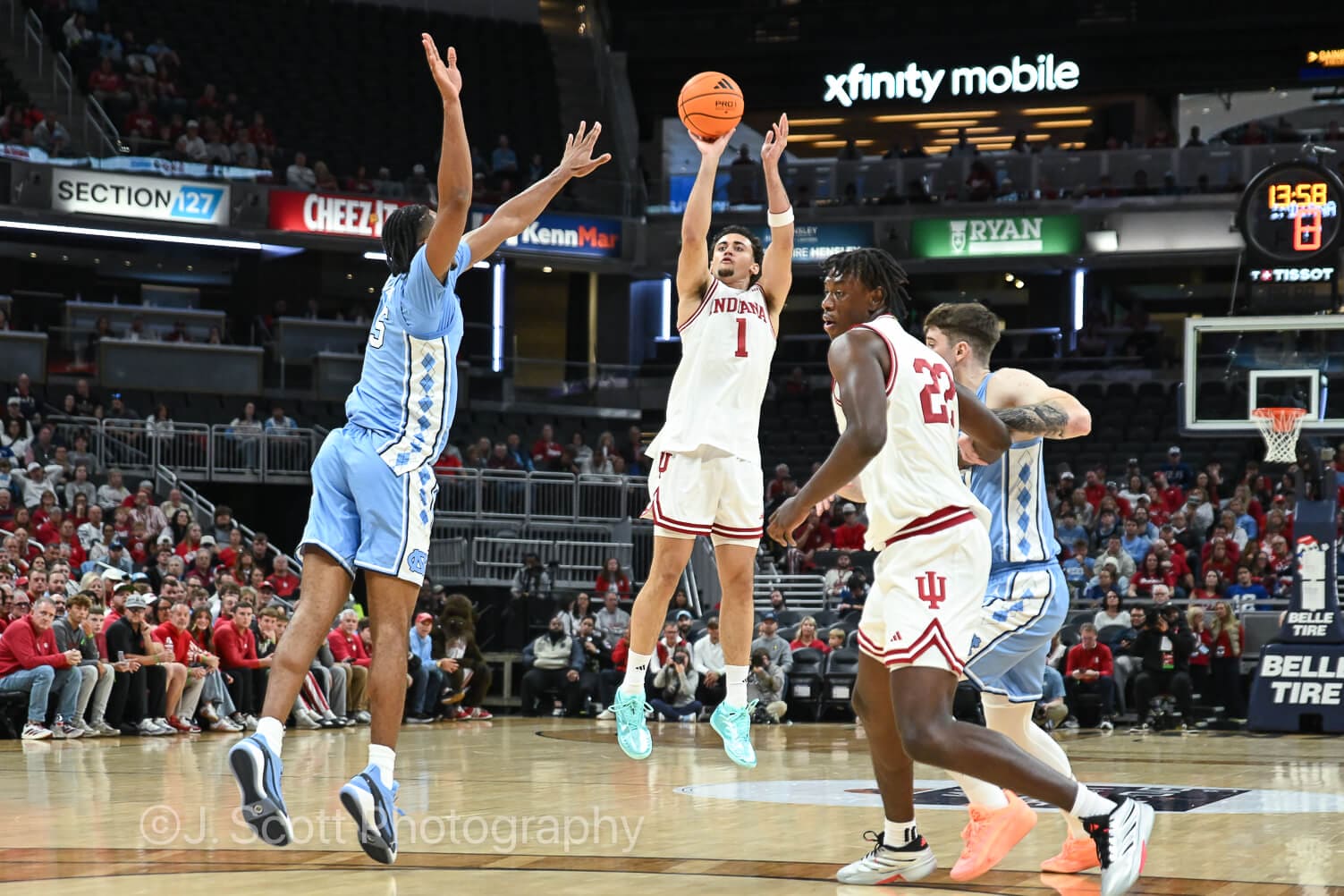Photos from IU basketball's 76-58 exhibition win against North Carolina at Gainbridge Fieldhouse.