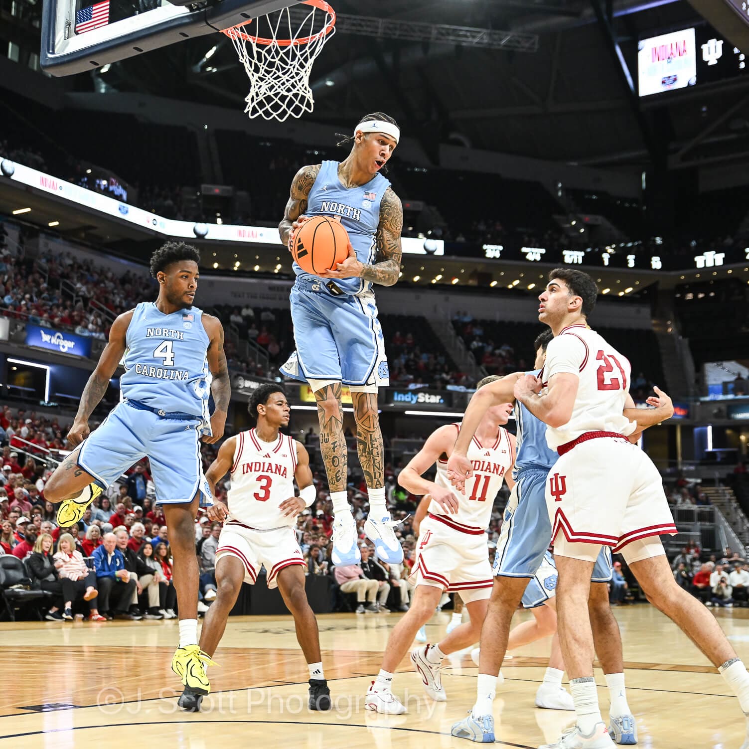 Photos from IU basketball's 76-58 exhibition win against North Carolina at Gainbridge Fieldhouse.