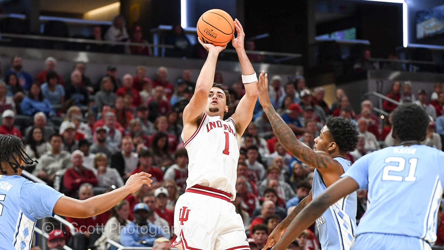 Photos from IU basketball's 76-58 exhibition win against North Carolina at Gainbridge Fieldhouse.