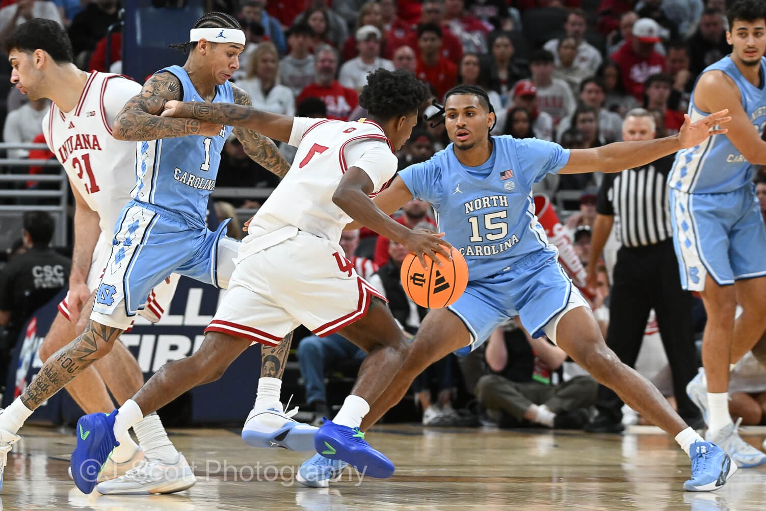 Photos from IU basketball's 76-58 exhibition win against North Carolina at Gainbridge Fieldhouse.