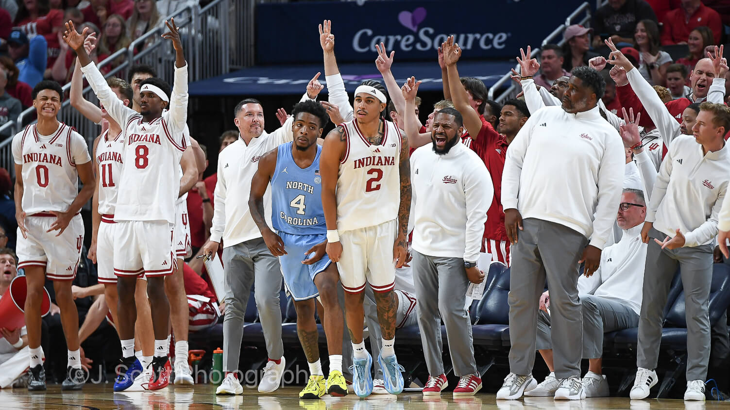 Photos from IU basketball's 76-58 exhibition win against North Carolina at Gainbridge Fieldhouse.