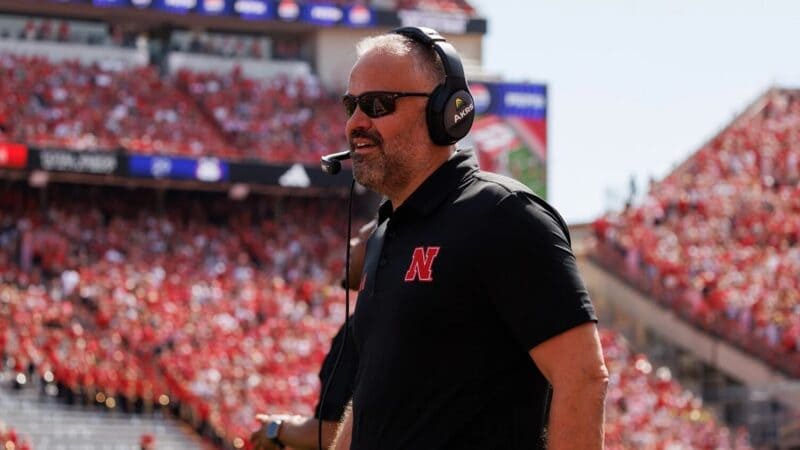 Matt Rhule on the sidelines.